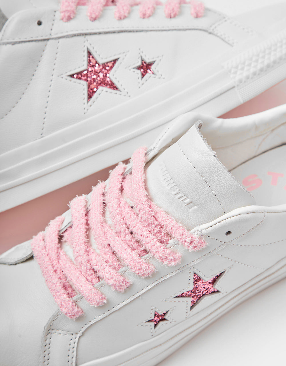 Converse x Turnstile One Star Pro Skate Shoes - White/Pink/White