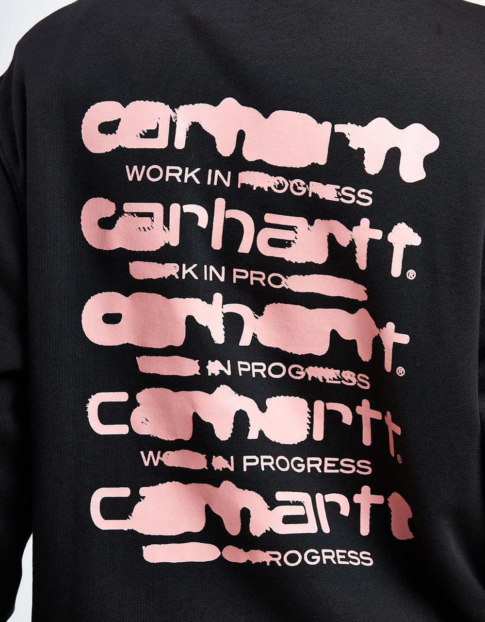 Carhartt WIP Ink Bleed Sweatshirt - Black/Pink (Stone Washed)