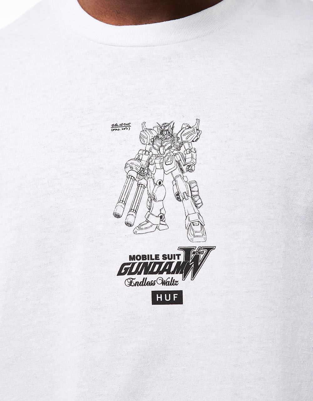 HUF x Gundam Wing Heavy Arms Schematics T-Shirt - White