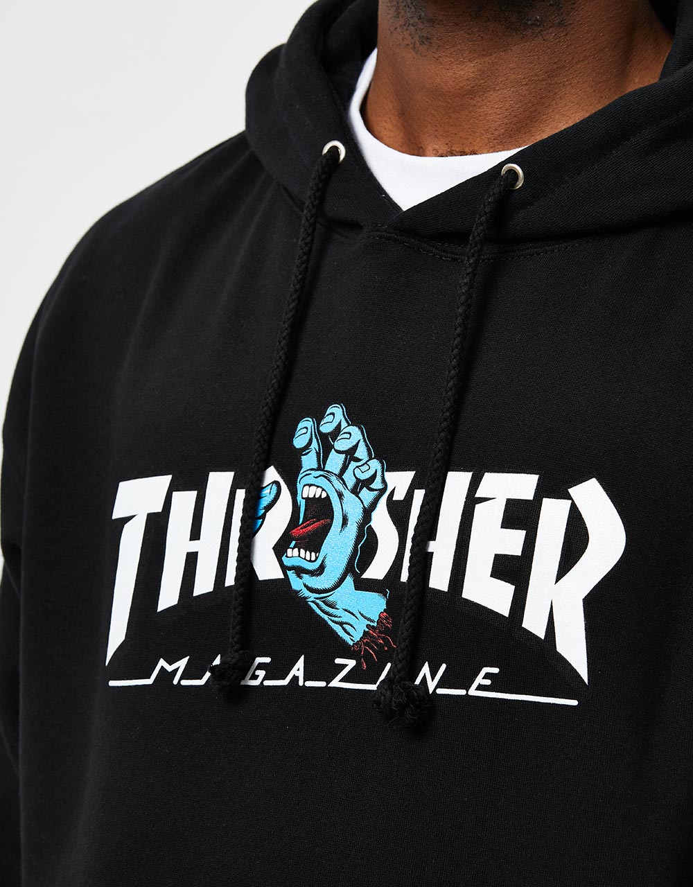 Santa Cruz x Thrasher Screaming Logo Pullover Hoodie - Black