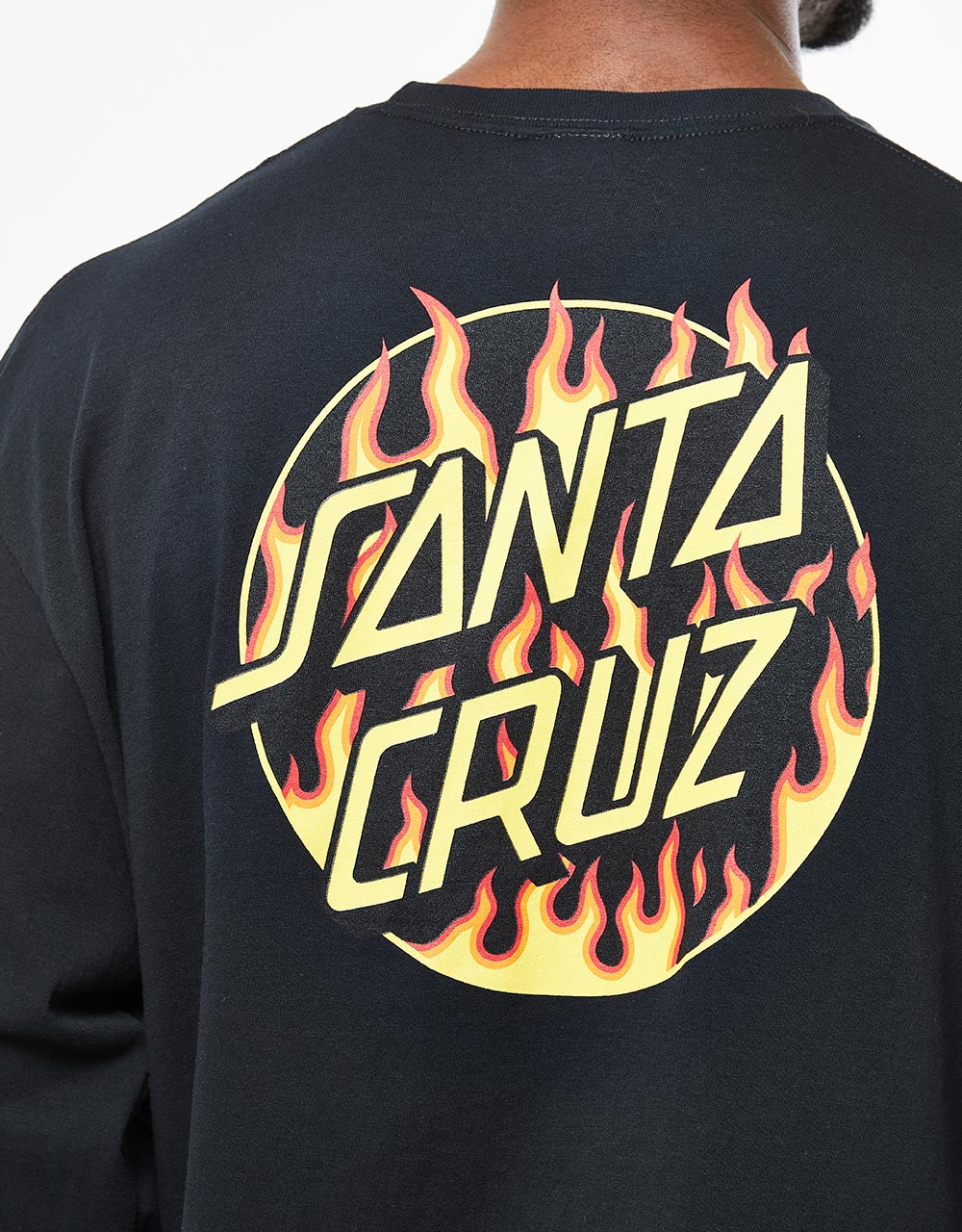 Santa Cruz x Thrasher Flame Dot L/S T-Shirt - Black