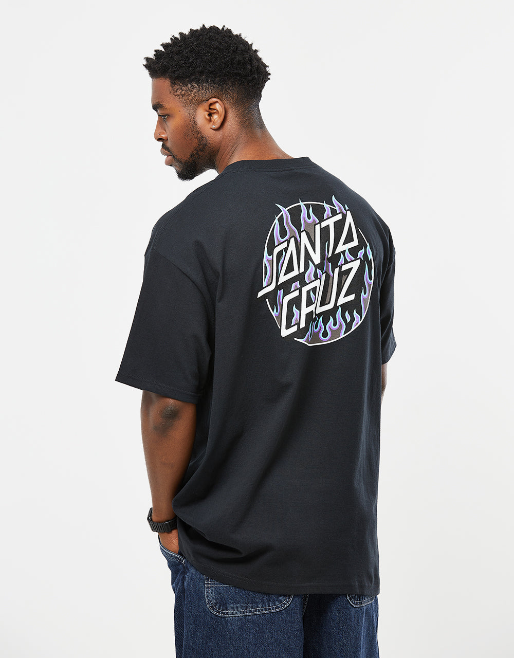 Santa Cruz x Thrasher Flame Dot T-Shirt - Black