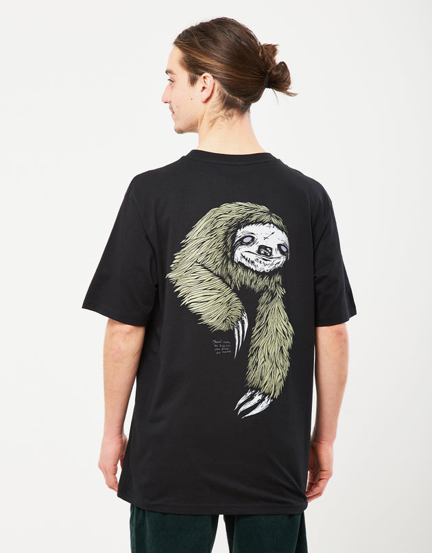 Welcome Sloth T-Shirt - Black/Sage