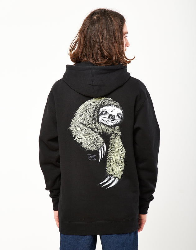 Welcome Sloth Pullover Hoodie - Black/Sage