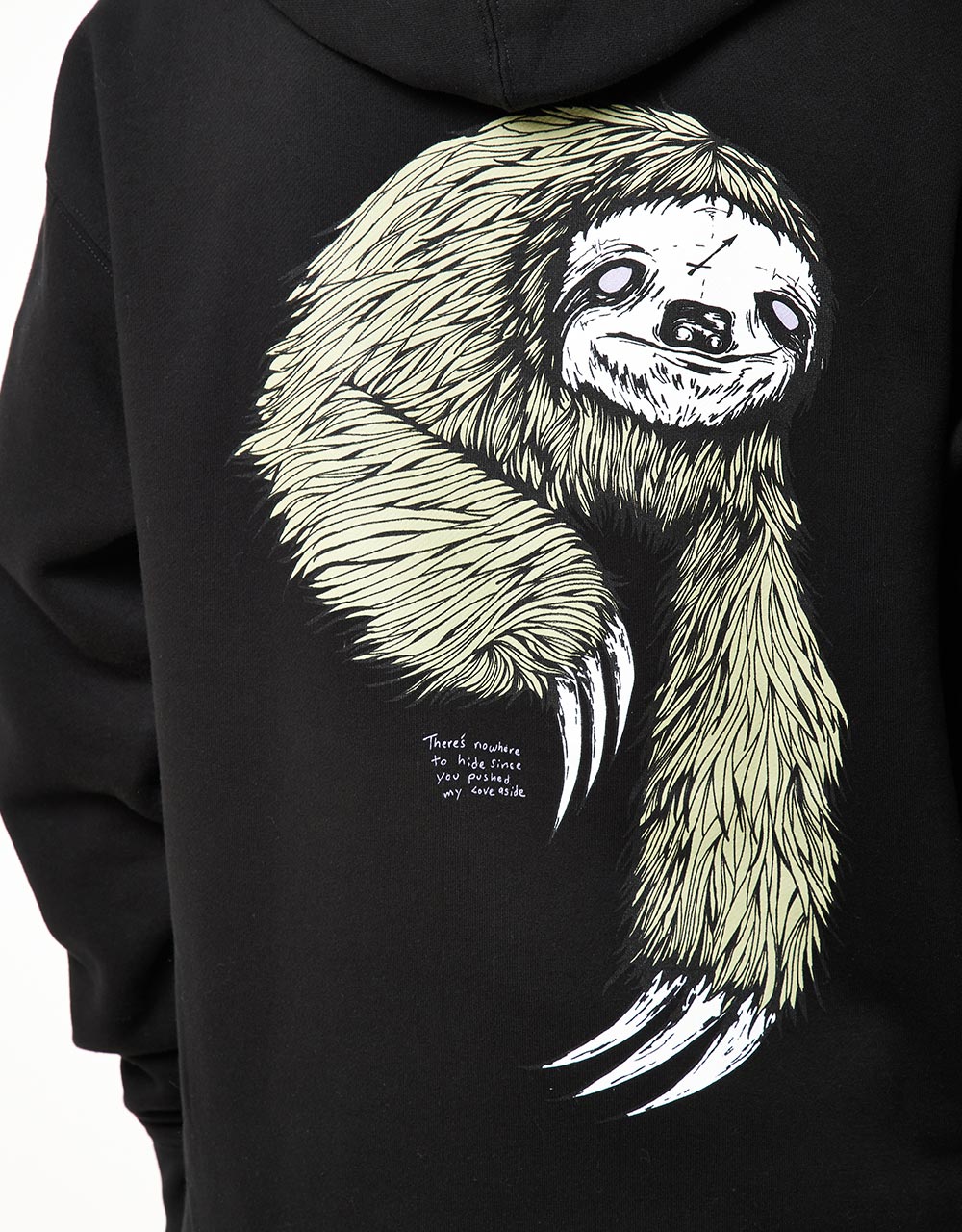 Welcome Sloth Pullover Hoodie - Black/Sage
