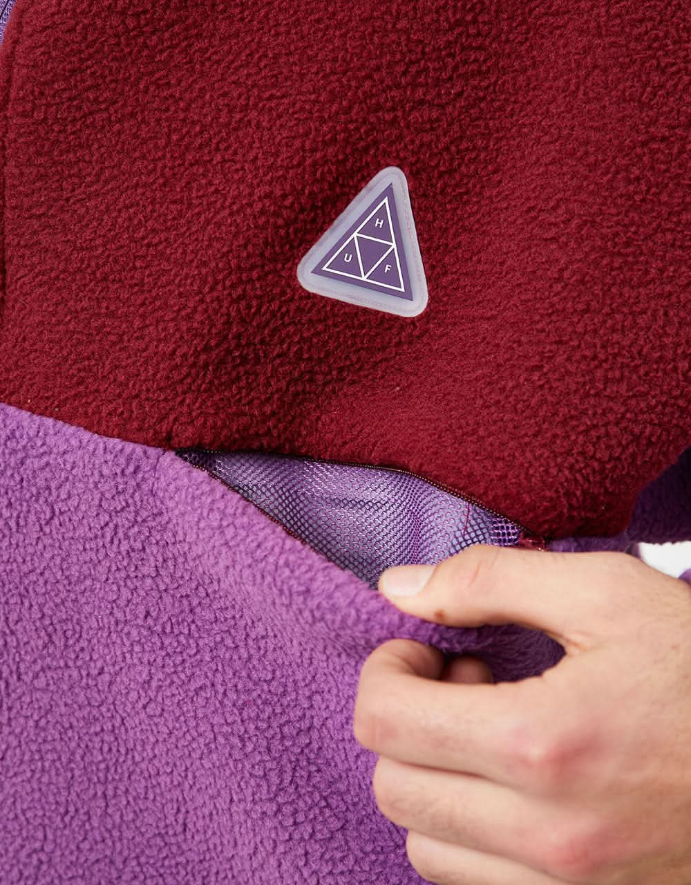 HUF Expedition 1/4 Zip Pile Fleece - Berry