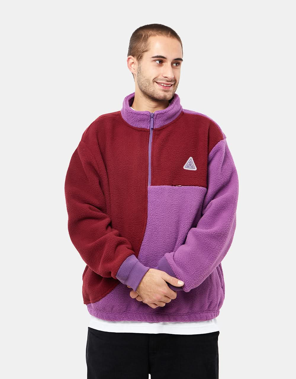 HUF Expedition 1/4 Zip Pile Fleece - Berry