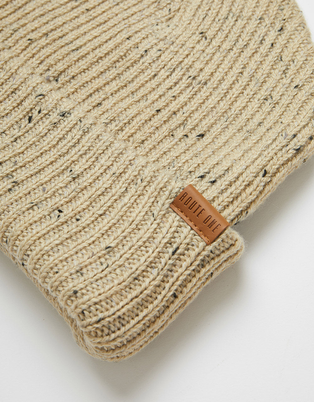 Route One Recycled Fleck Beanie - Natural