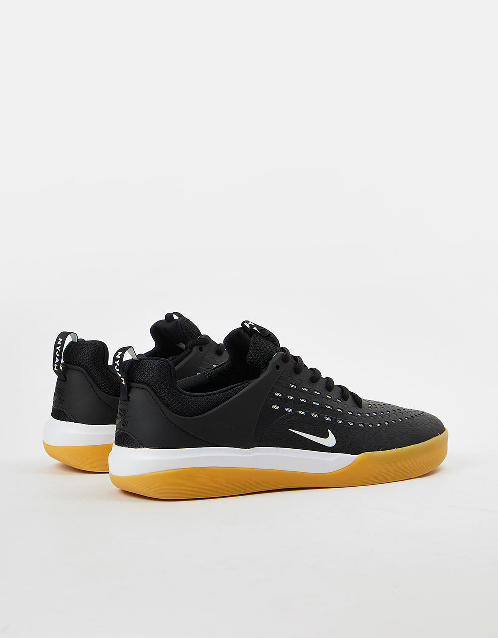 Nike SB Zoom Nyjah 3 Skate Shoes - Black/White-Black-White-Gum Lt Brown