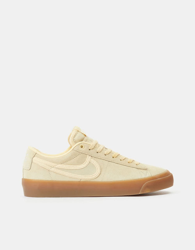 Nike SB Blazer Low Pro GT Premium Skate Shoes - Pale Vanilla/Pale Vanilla-Pale Vanilla-Summit White-Gum Lt Brown