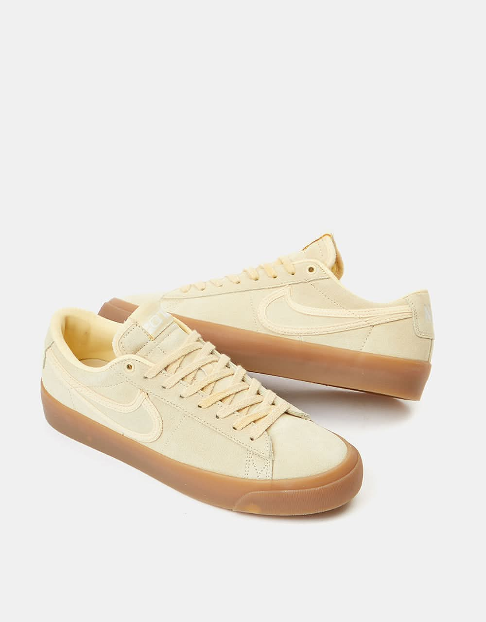 Nike SB Blazer Low Pro GT Premium Skate Shoes - Pale Vanilla/Pale Vanilla-Pale Vanilla-Summit White-Gum Lt Brown