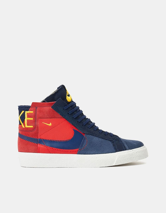 Nike SB Zoom Blazer Mid Premium Skate Shoes - Univ Red/Midnight Navy-Univ Gold-Summit White-Black