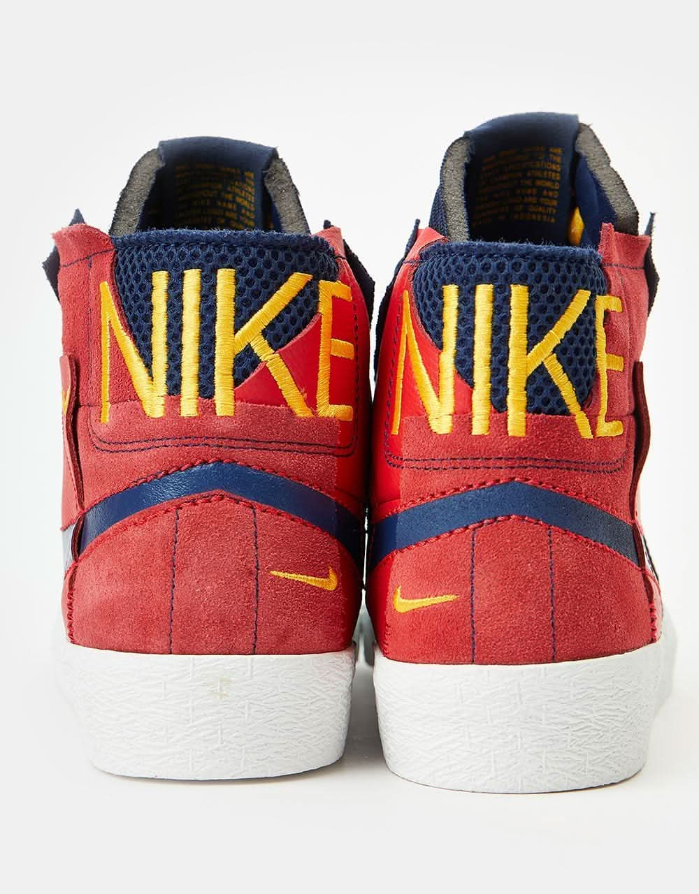 Nike SB Zoom Blazer Mid Premium Skate Shoes - Univ Red/Midnight Navy-Univ Gold-Summit White-Black