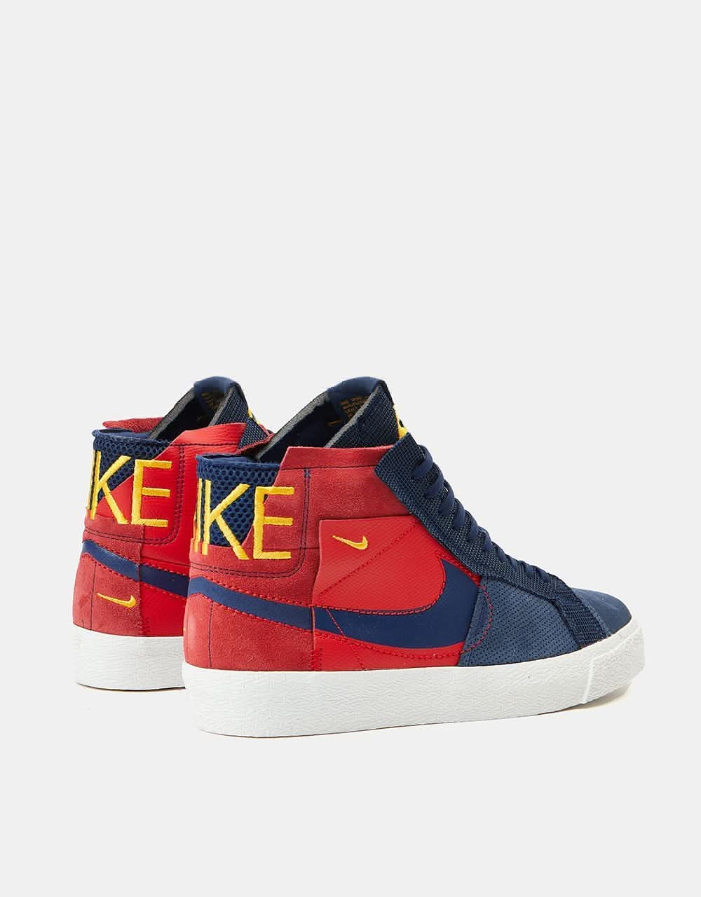 Nike SB Zoom Blazer Mid Premium Skate Shoes - Univ Red/Midnight Navy-Univ Gold-Summit White-Black