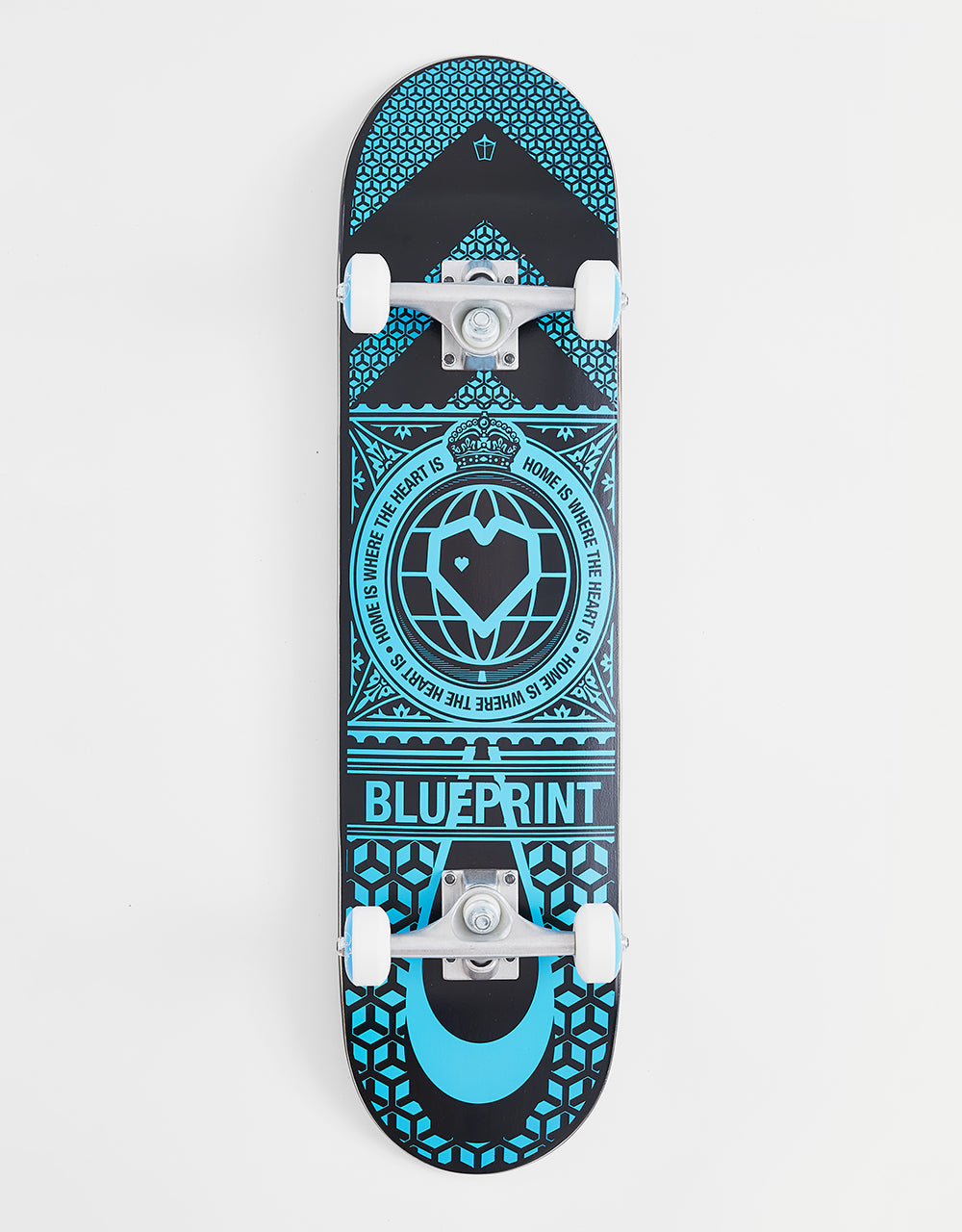Blueprint Home Heart Black/Blue Complete Skateboard - 7.75"