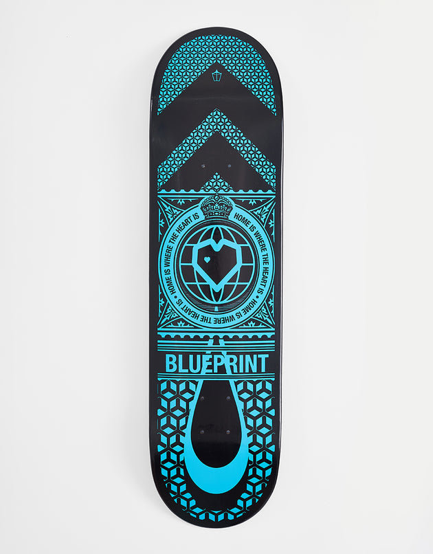 Blueprint Home Heart Black/Blue Skateboard Deck - 8.25"