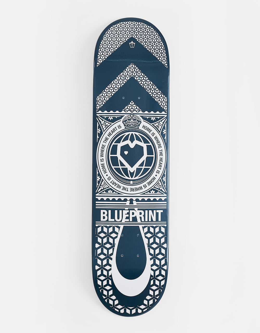 Blueprint Home Heart Navy/Silver Skateboard Deck - 8"