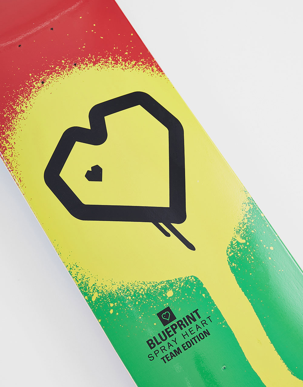Blueprint Spray Heart Rasta Skateboard Deck - 8"