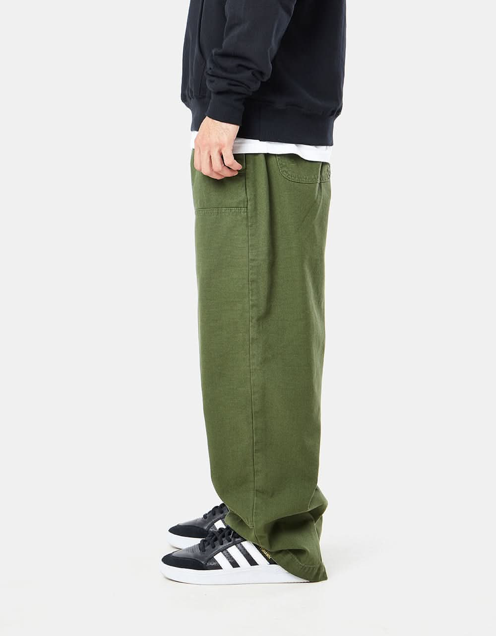 Route One Double Knee Heavyweight Canvas Pants - Olive