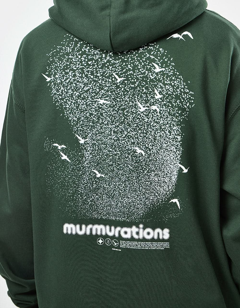 Route One Murmurations Pullover Hoodie - Forest Green