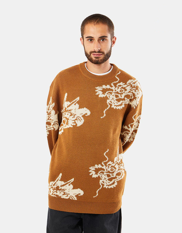 Route One Dragon Knitted Sweater - Gingerbread
