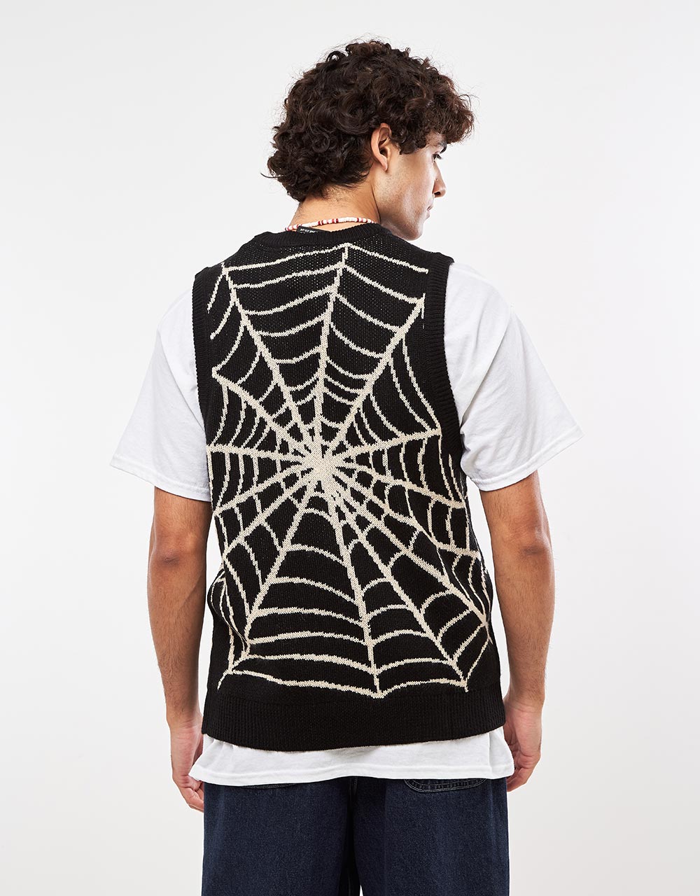 Route One Spiderweb Knitted Vest - Black