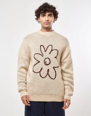 Route One Flower Knitted Sweater - Angora