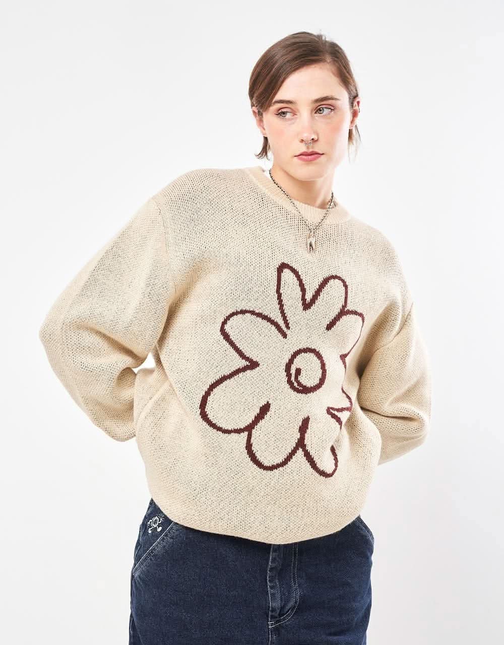 Route One Flower Knitted Sweater - Angora