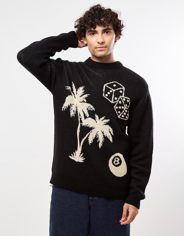 Route One Palms Knitted Sweater - Black