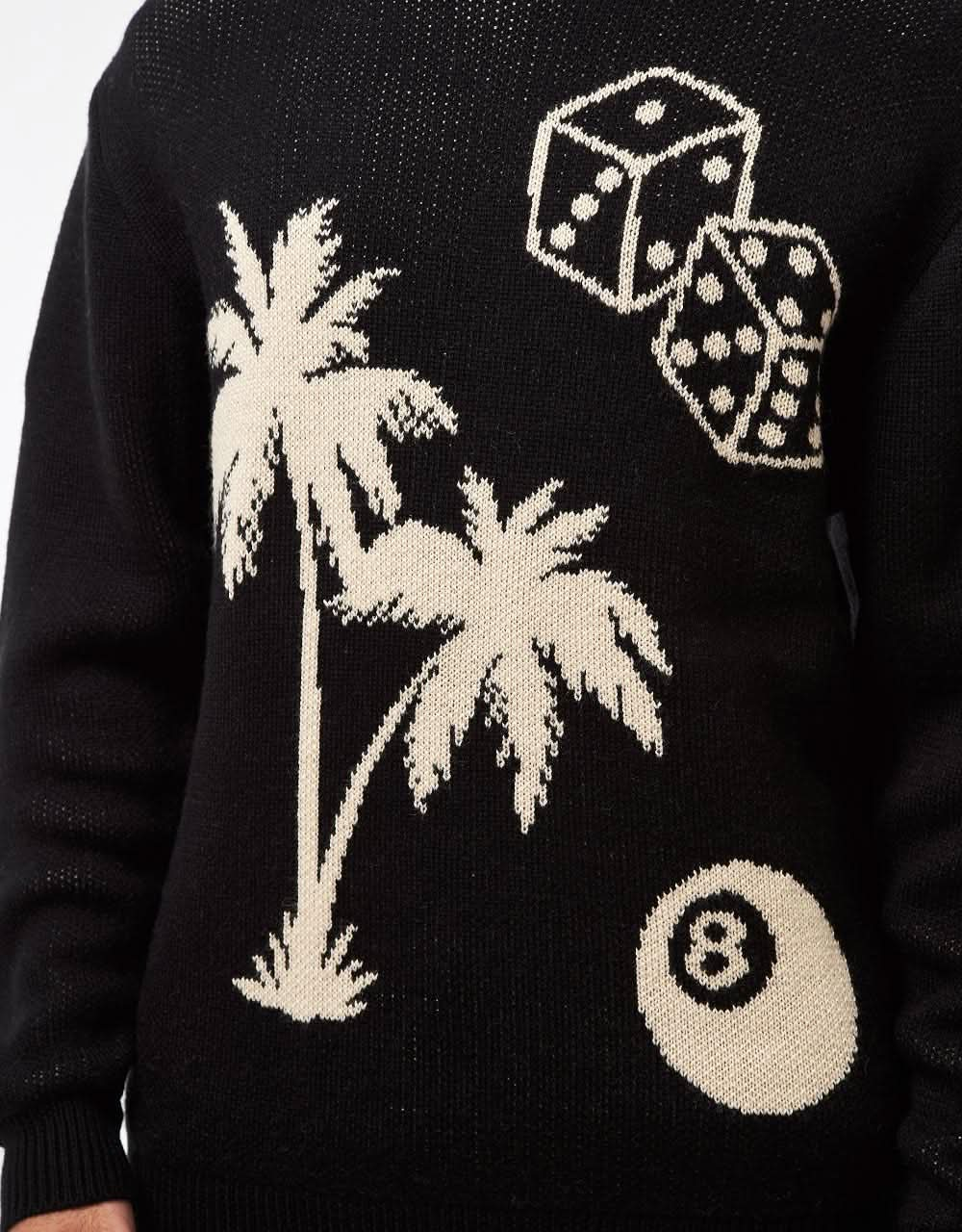 Route One Palms Knitted Sweater - Black