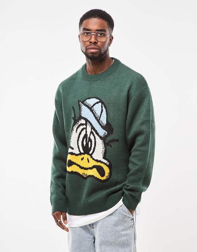 Route One Duck Knitted Sweater - Forest Green