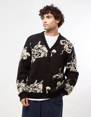 Route One Dragon Knitted Cardigan - Black