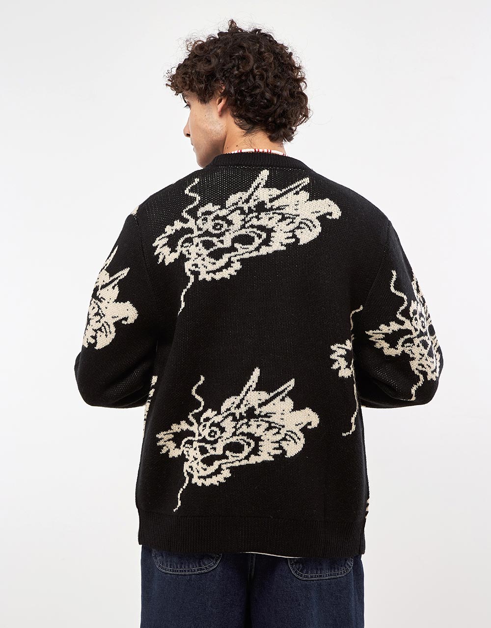 Route One Dragon Knitted Cardigan - Black