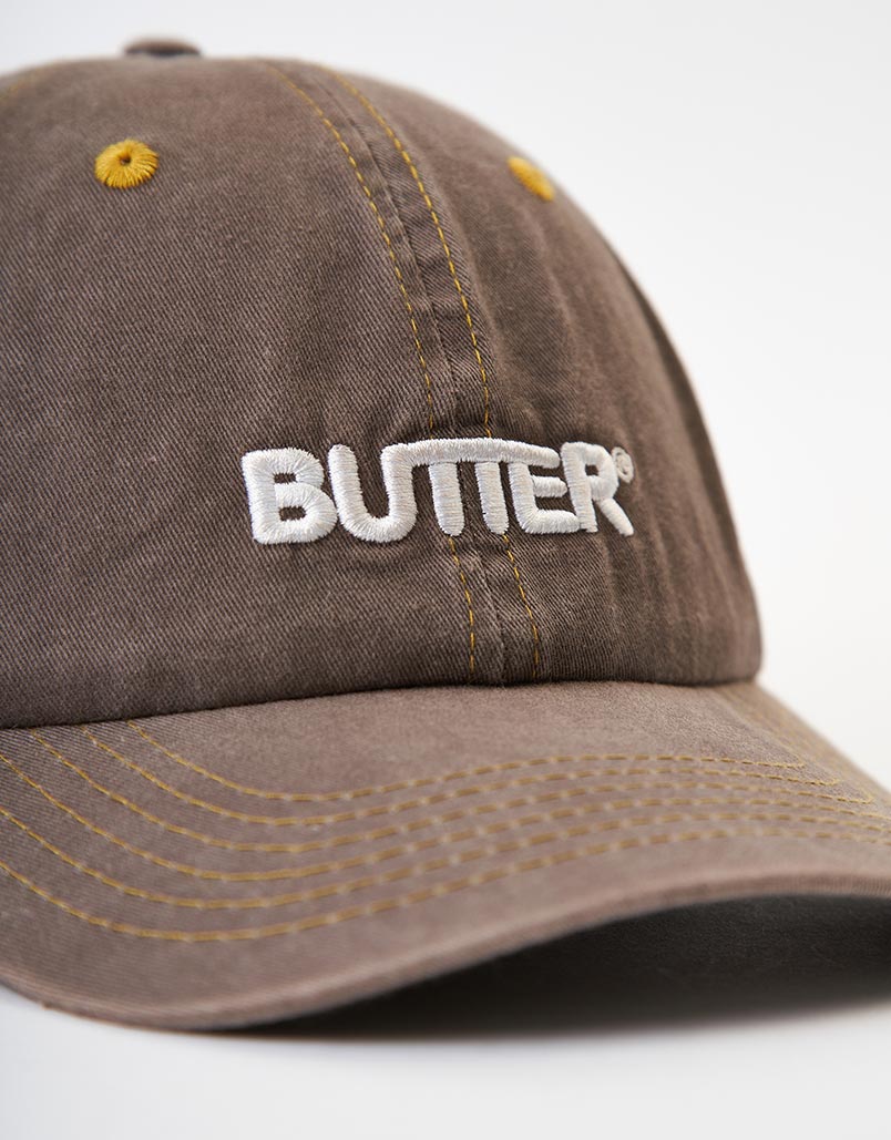 Butter Goods Rounded Logo 6-Panel Cap - Washed Oakwood