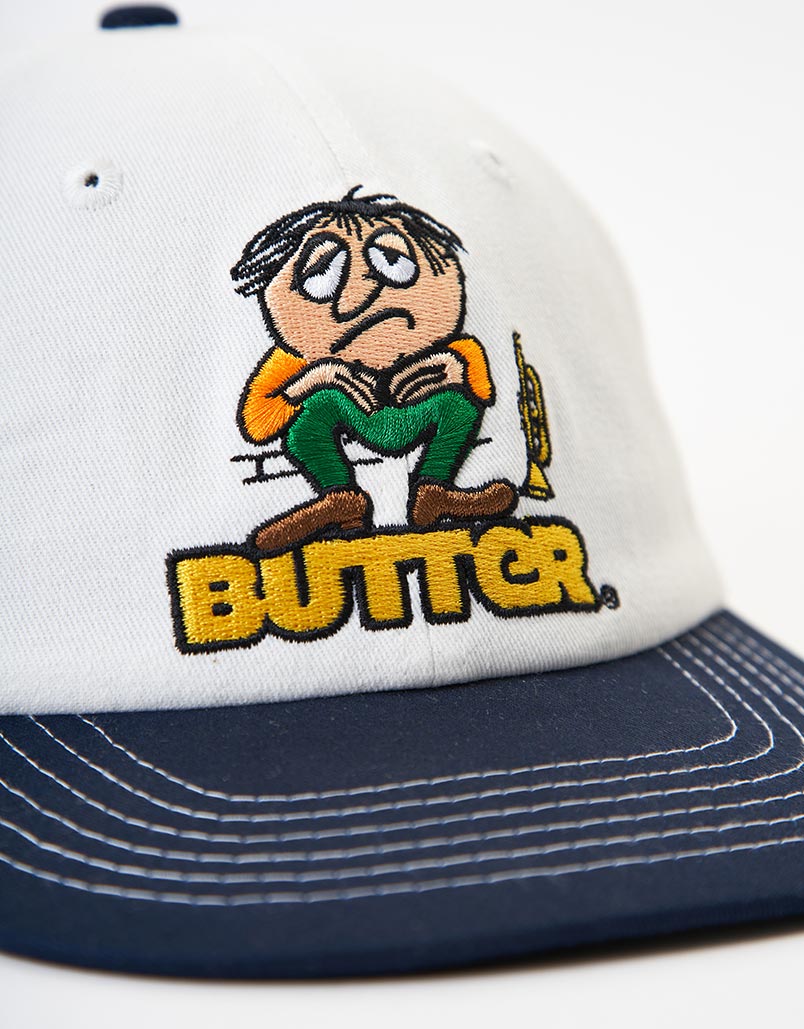 Butter Goods Blues 6-Panel Cap - White/Navy