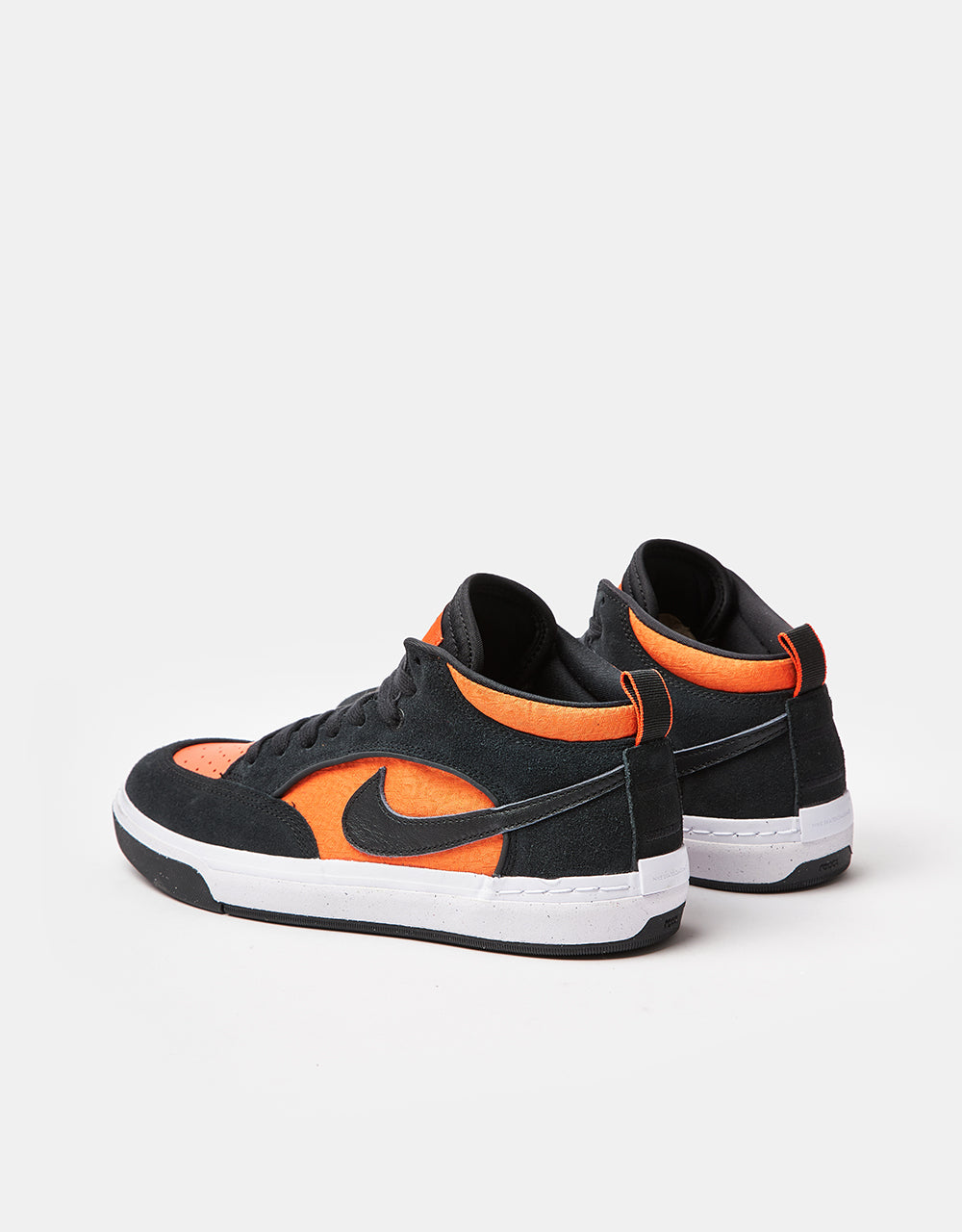 Nike SB React Leo Skate Shoes - Black/Black-Orange-Electro Orange-White-Black