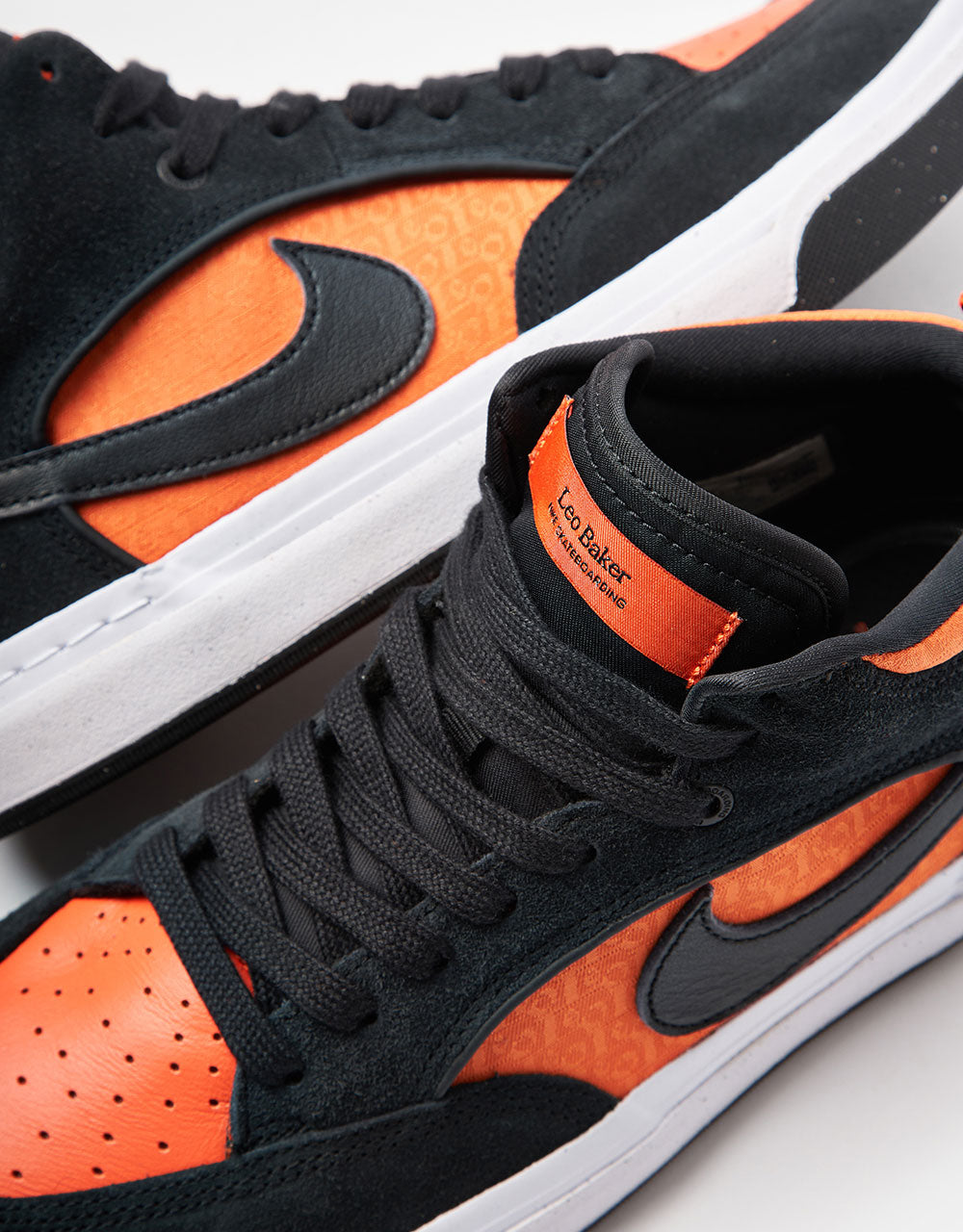 Nike SB React Leo Skate Shoes - Black/Black-Orange-Electro Orange-White-Black
