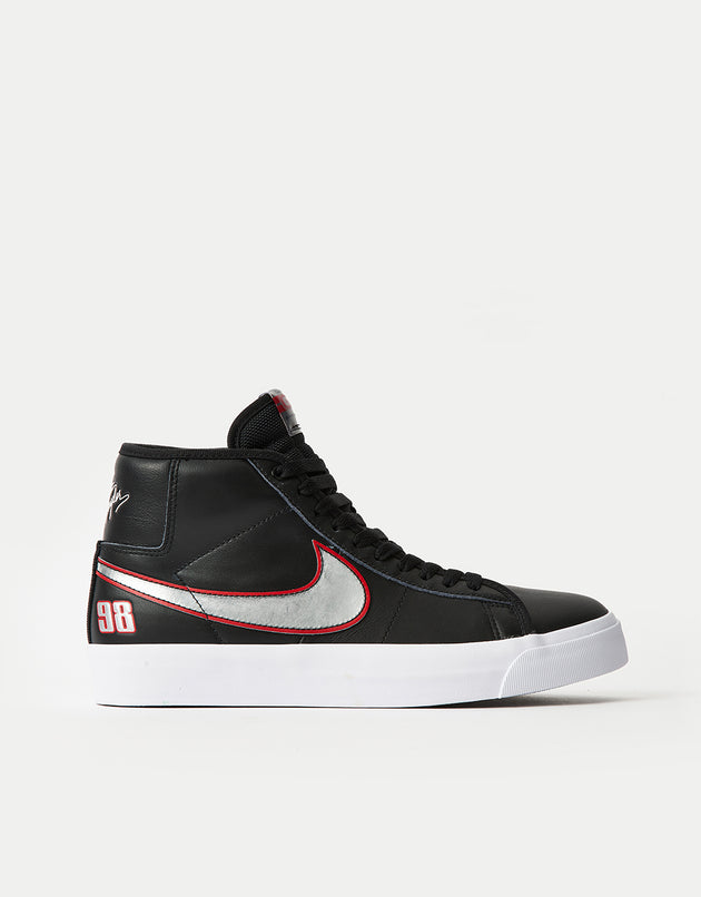 Nike SB Zoom Blazer Mid Pro GT Skate Shoes - Black/Metallic Silver-Univ Red-White-Black-Grey Fog