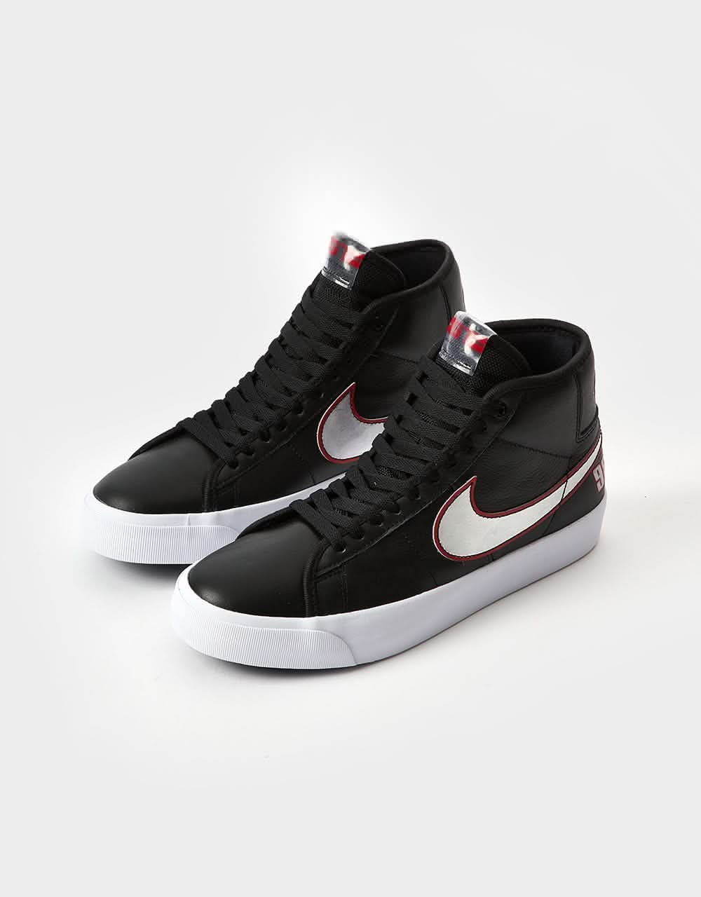 Nike SB Zoom Blazer Mid Pro GT Skate Shoes - Black/Metallic Silver-Univ Red-White-Black-Grey Fog