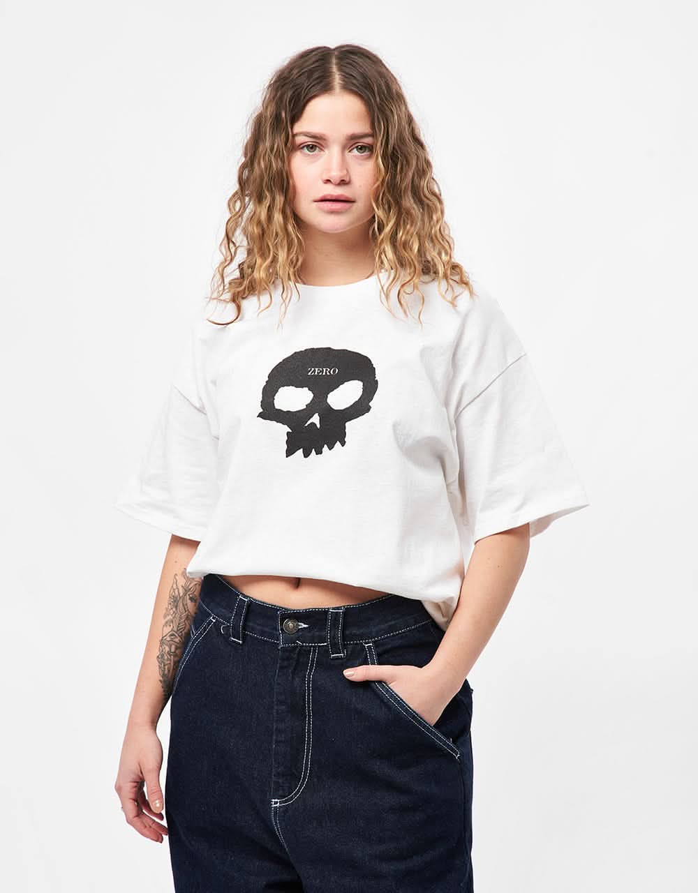Zero Single Skull T-Shirt - White/Black – Route One