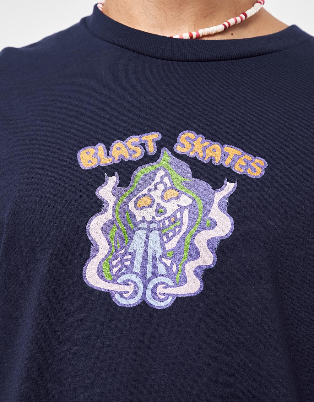 Blast Skates Smoking Reaper L/S T-Shirt - Navy