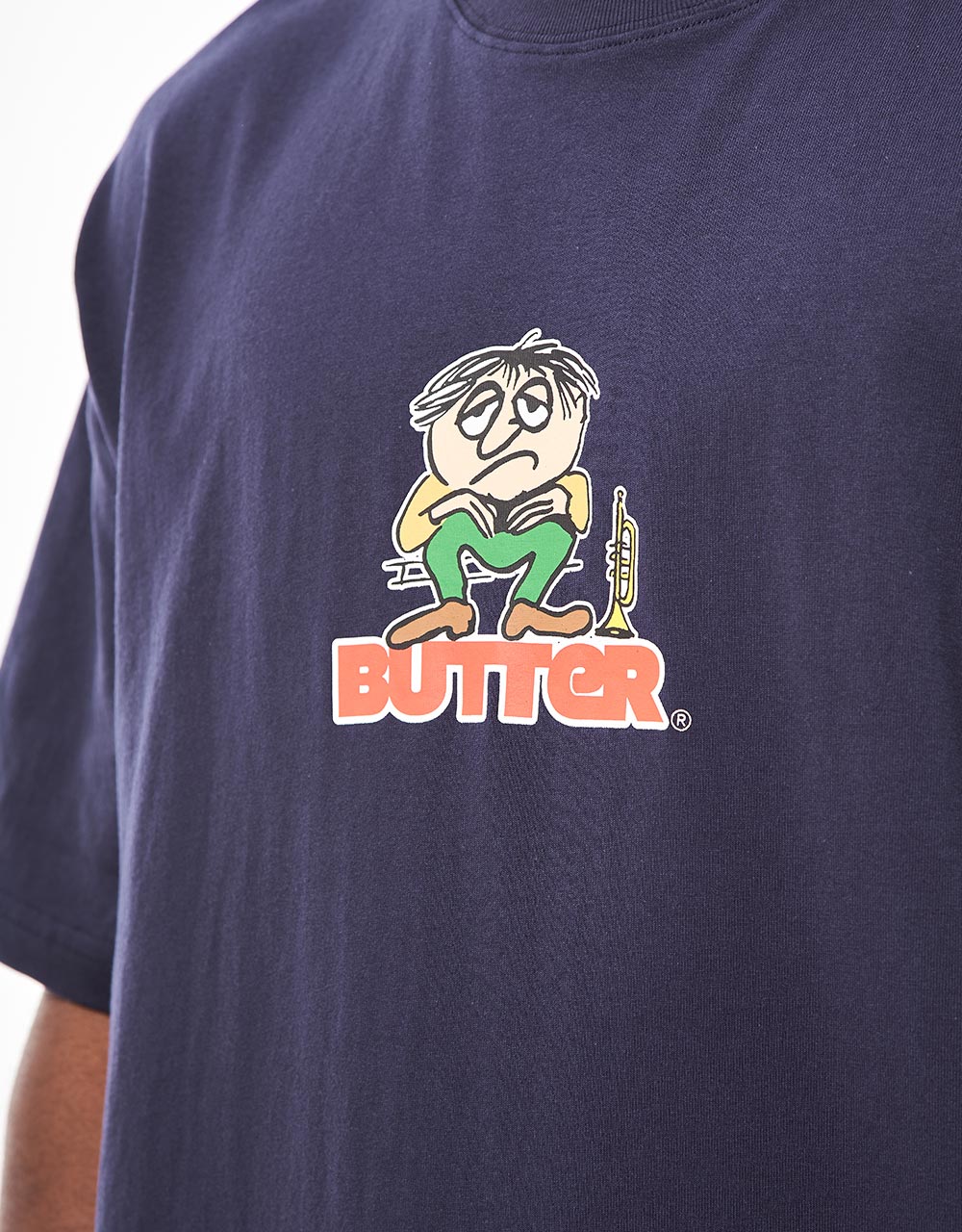 Butter Goods Blues Logo T-Shirt - Navy