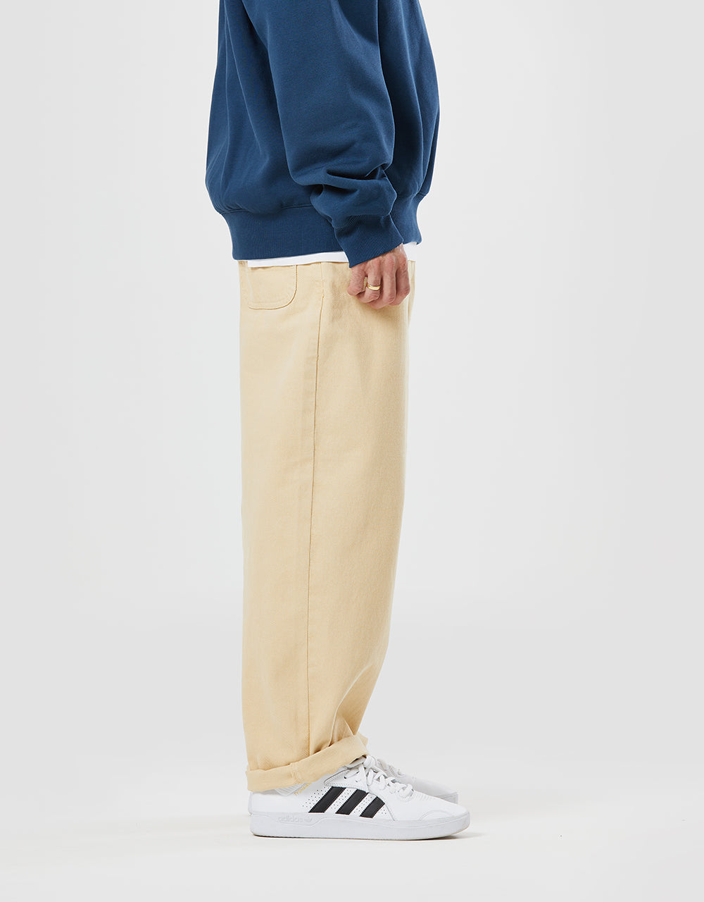Route One Super Baggy Denim Jeans - Sand