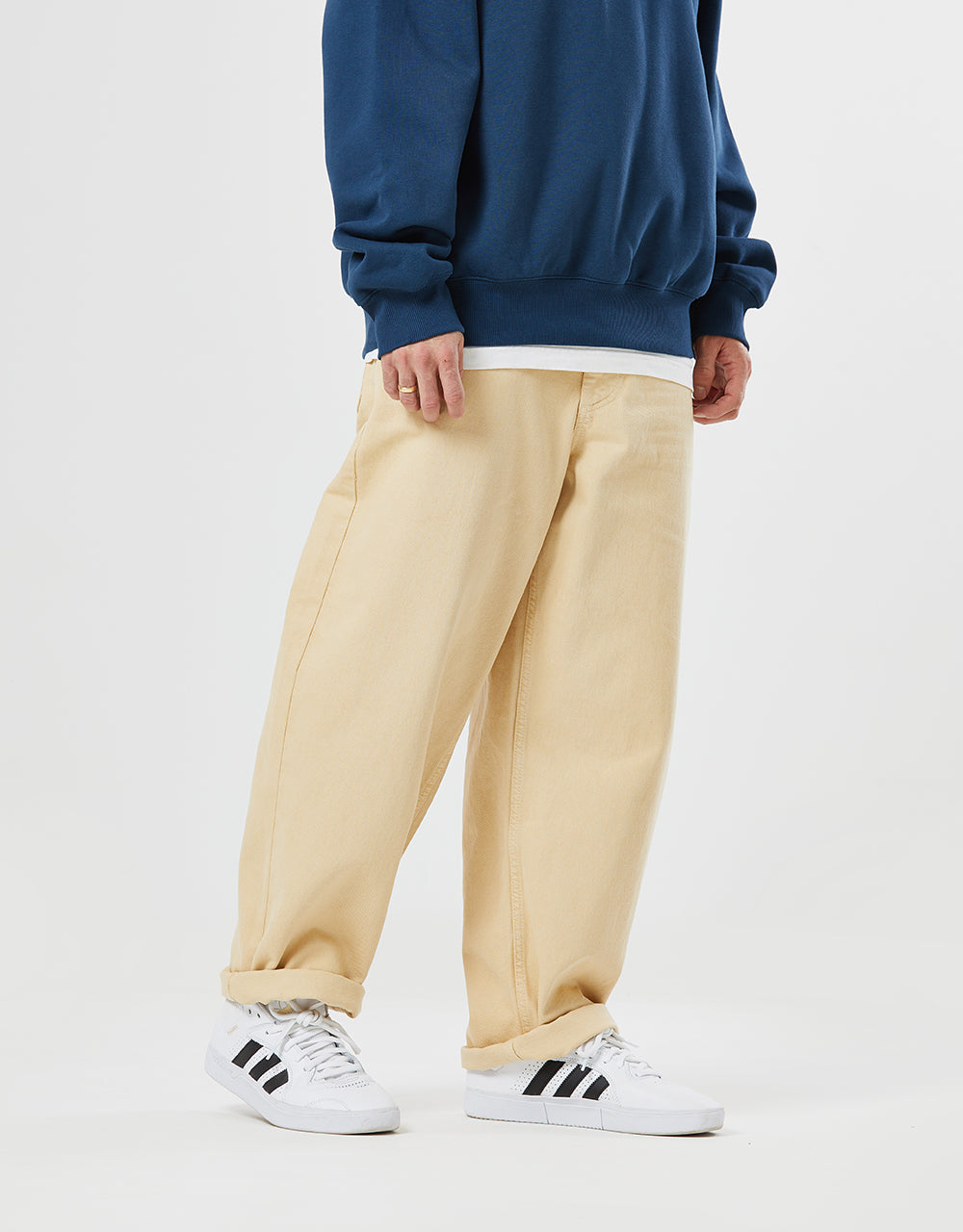 Route One Super Baggy Denim Jeans - Sand