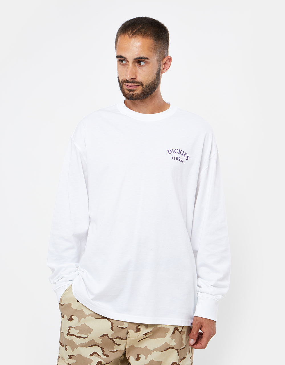Dickies Garden Plain L/S T-Shirt - White
