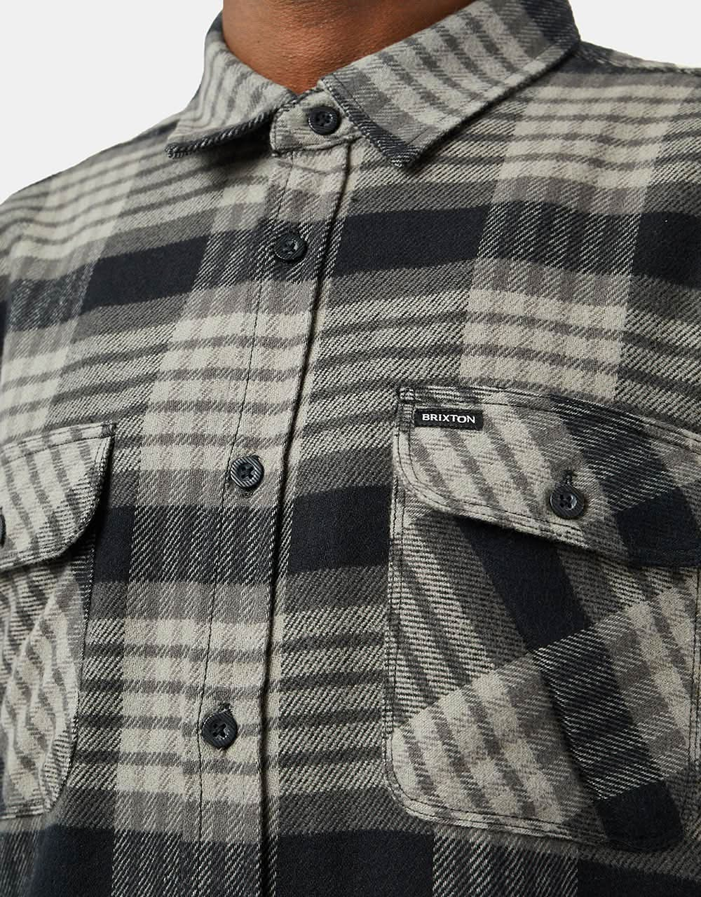 Brixton Bowery L/S Flannel Shirt - Black/Light Grey/Charcoal