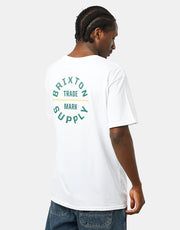 Brixton Oath V T-Shirt - White/Spruce