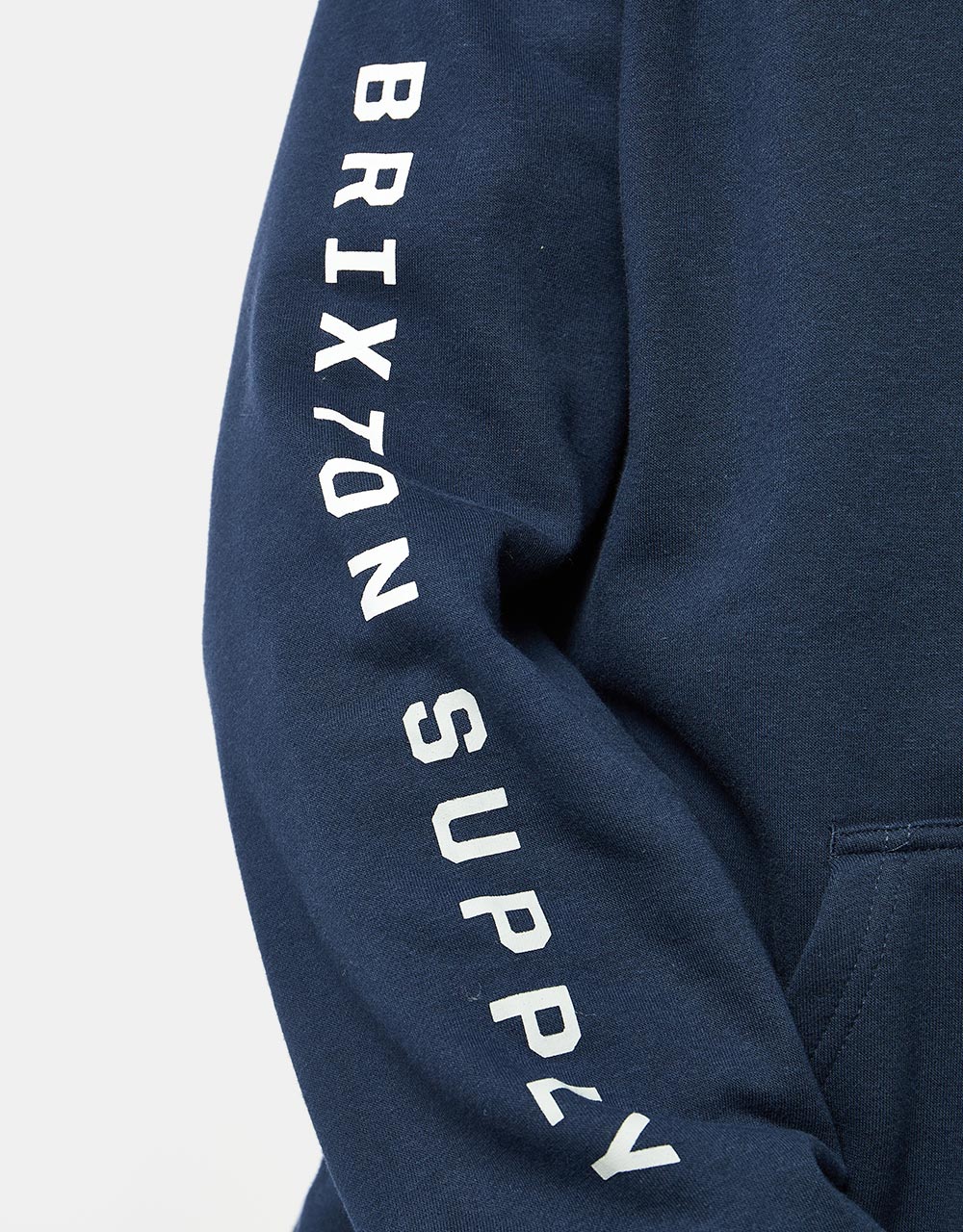 Brixton Crest Pullover Hoodie - Washed Navy/White/Mineral Grey