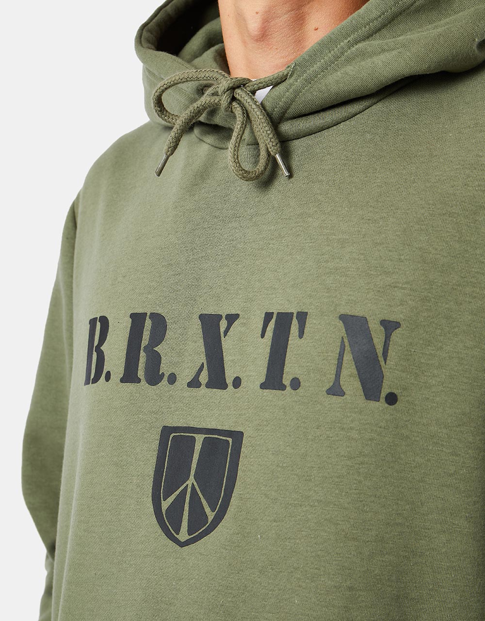 Brixton Peace Shield Pullover Hoodie - Olive Surplus