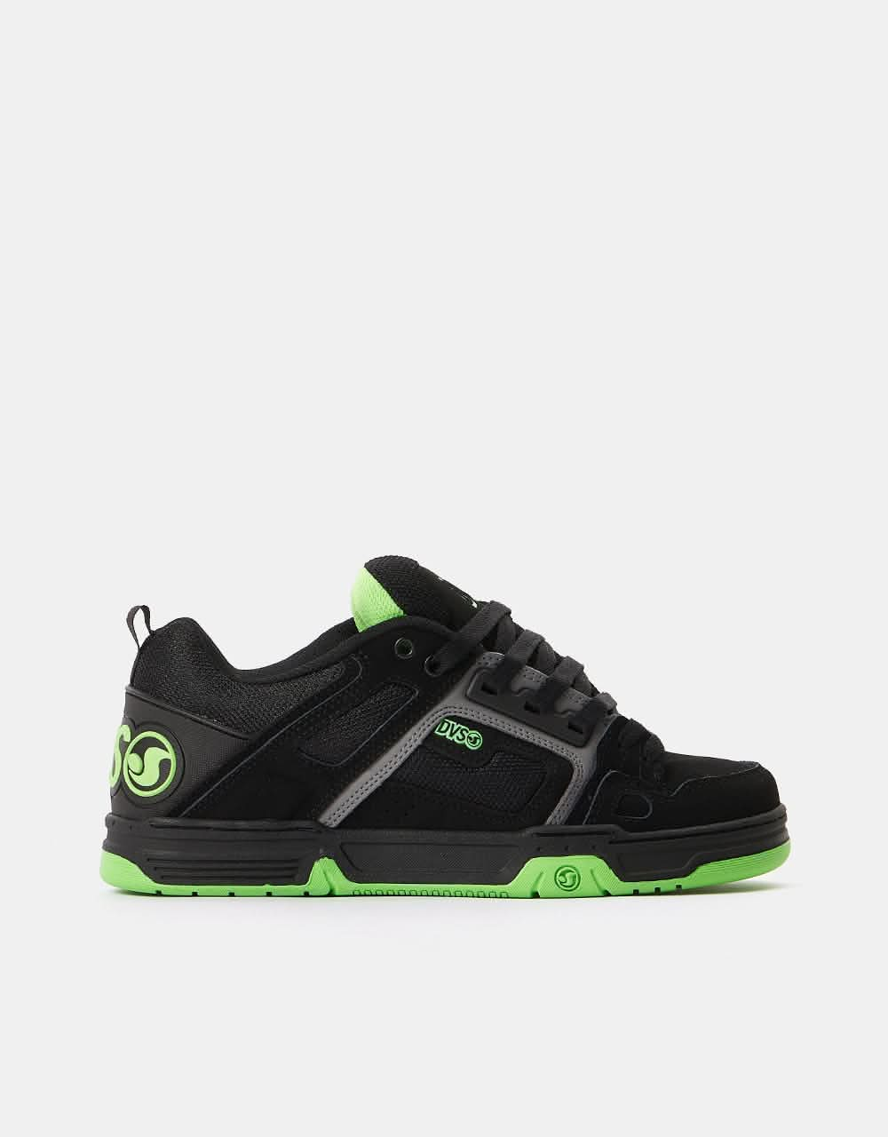 DVS Comanche Skate Shoes - Black/Charcoal/Lime Nubuck